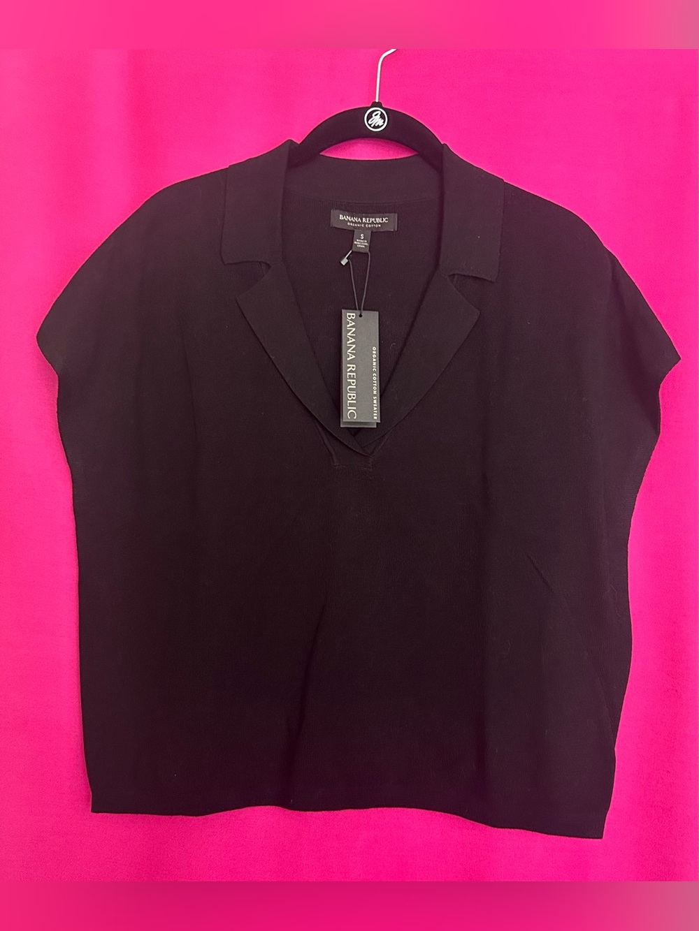 Banana Republic Organic Cotton Dolman
Sleeve Polo-Style Knit Top